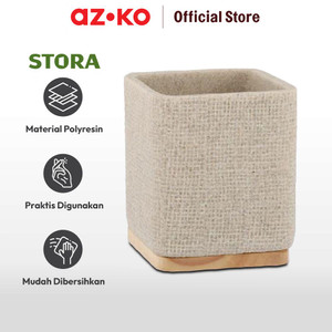 AZKO Stora Tempat Sikat Gigi Polyresin Toothbrush Holder Organizer Alat Pembersih Gigi Wadah Odol Aksesoris Kamar Mandi - Krem