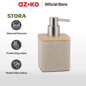 AZKO Stora 8.1x8.1x14.2Cm Dispenser Sabun Cair Pump Polyresin Beige