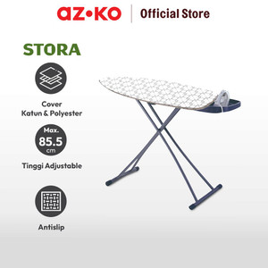 AZKO Stora 127X49X85.5 Meja Setrika Lipat Dengan Retractable Iron Rest
