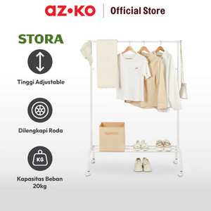 AZKO Stora Gantungan Pakaian Single - Putih