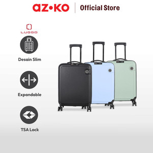 AZKO Luggo Ultra Slim Koper Abs Tsa Lock Expandable Hardcase Luggage Koper Kabin Dengan Tsa Tas Jalan-Jalan Travel Bag Tas Roda - Biru