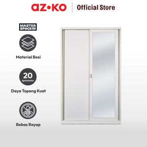 AZKO Masterspace 122X55X195 Cm Lemari Pakaian 2 Pintu Geser - Putih