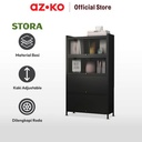 AZKO Stora Kabinet Kantor Metal 5 Tingkat Dengan 4 Pintu - Hitam