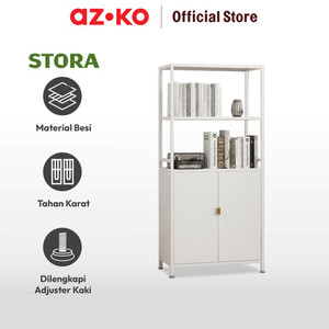 AZKO Stora Kabinet Kantor Metal 5 Tingkat Dengan 2 Pintu - Putih