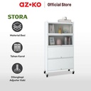 AZKO Stora Kabinet Kantor Metal 5 Tingkat Dengan 4 Pintu - Putih