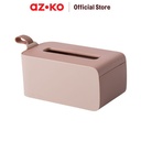 AZKO Stora Kotak Tisu - Pink Tissue Box Holder Tempat Tisu Aesthetic Wadah Penyimpanan Tisyu Perlengkapan Rumah Tangga