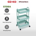 AZKO Stora 46x34x76 Cm Cm Rak Troli 3 Tingkat - Hijau - Pink