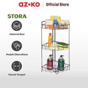 AZKO Stora Rak Sudut Kamar Mandi Chrome 3 Tingkat - Hitam