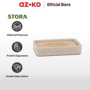 AZKO Stora 12x8.3x2.4 Cm Tempat Sabun Batang Polyresin - Krem Beige