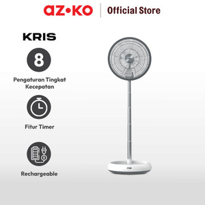 AZKO Kris 10 Inci Kipas Angin Berdiri Lipat - Hitam/Putih