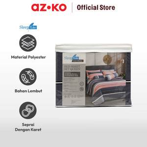 AZKO Sleeplite 160X200 cm Set 5 Pcs Seprai Queen Polyester Stripe Azure