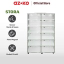 AZKO Stora Kotak Sepatu Lipat 12 Tingkat Dengan Lampu Led - Putih
