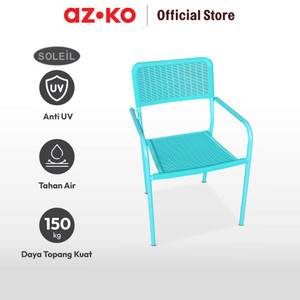 AZKO Soleil Grande Kursi Teras Rotan - Biru Cyan