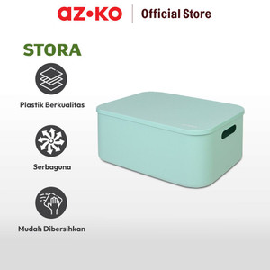 AZKO Stora 36.5x26x16 Cm Kotak Penyimpanan Dengan Tutup - Biru