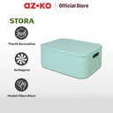 AZKO Stora 36.5x26x16 Cm Kotak Penyimpanan Dengan Tutup - Biru