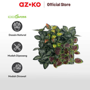 AZKO Cc Grass 33x33 Cm Tanaman Dinding Buatan Rose & Codiaeum Mix