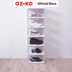 AZKO Stora Rak Sepatu Lipat 6 Tingkat Dengan Lampu Led
