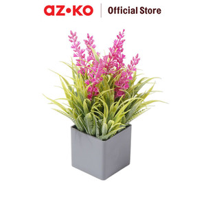 AZKO Arthome Bunga Artifisial Grass Lavender Dengan Pot - Ungu - Biru