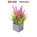 AZKO Arthome Bunga Artifisial Grass Lavender Dengan Pot - Ungu - Biru