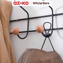 AZKO Stora 45x16x8 Cm Gantungan Pakaian Dinding 5 Kait - Hitam