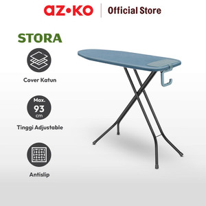 AZKO Stora 122X38X93 cm Meja Setrika Lipat Dengan Pengait - Biru