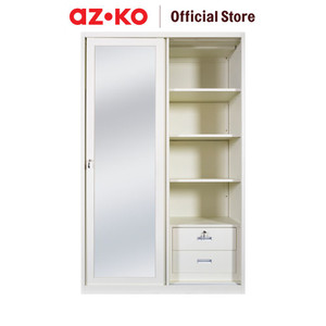 AZKO Masterspace 122X55X195 Cm Lemari Pakaian 2 Pintu Geser - Putih