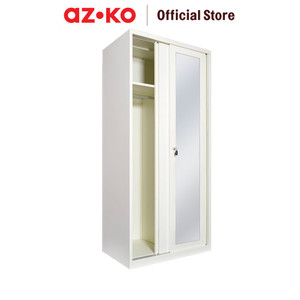 AZKO Masterspace 90X55X195 cm Lemari Pakaian 2 Pintu Geser - Putih