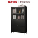AZKO Stora Kabinet Kantor Metal 5 Tingkat Dengan 4 Pintu - Hitam