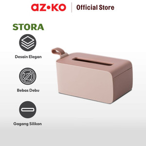 AZKO Stora Kotak Tisu - Pink Tissue Box Holder Tempat Tisu Aesthetic Wadah Penyimpanan Tisyu Perlengkapan Rumah Tangga