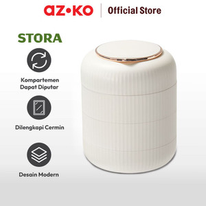 AZKO Stora 14x11x11 Cm Kotak Perhiasan Rotating - Putih