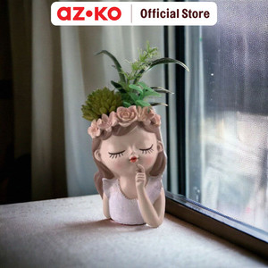 AZKO Arthome Tanaman Artifisial Sukulen Dengan Pot Cream