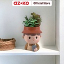 AZKO Arthome Tanaman Artifisial Sukulen Dengan Pot Drink