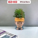AZKO Arthome Tanaman Artifisial Sukulen Dengan Pot Anima Gink