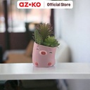 AZKO Arthome Tanaman Artifisial Sukulen Dengan Pot Anima Hog