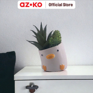 AZKO Arthome Tanaman Artifisial Sukulen Dengan Pot Anima Duck