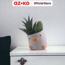 AZKO Arthome Tanaman Artifisial Sukulen Dengan Pot Anima Duck