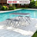 AZKO Soleil Set 5 Pcs Bangku & Meja Lipat Serbaguna - Abu-Abu