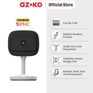 AZKO Krisbow Sync Smart Ip Camera Mini Wifi 3 Mp 21T Smart Cctv Kamera Pengawas Pintar Camera Pengintai Alat Keamanan Rumah Spy Cam