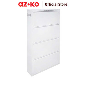 AZKO Stora Kabinet Sepatu 4 Tingkat - Putih Organizer Sandal Dan Sepatu Rak Lemari Alas Kaki Serbaguna Tempat Penyimpanan Sendal