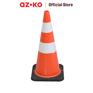 AZKO Krisbow 70 Cm Kerucut Lalu Lintas Pvc Dengan Base - Orange/Hitam