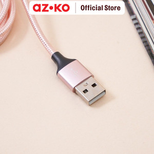 AZKO Ataru Kabel Charger Lightning Nylon Braided - Pink