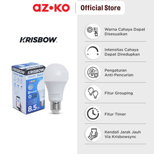 AZKO Krisbow Bohlam Led Smart Bluetooth 8.5 Watt Rgbcw