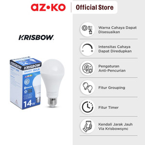 AZKO Krisbow Bohlam Led Smart Bluetooth 14 Watt Rgbcw