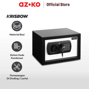 AZKO Krisbow 31x20x20 Cm Brankas Besi 1/3 Mm 20nek - Hitam/Putih