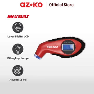 AZKO Maxbuilt Alat Ukur Digital Tekanan Ban - Merah/Hitam