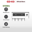 AZKO Stora Tempat Sikat Gigi Dengan 4 Gelas - Putih/Hitam