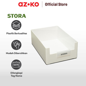 AZKO Stora 21X14X7.5 Cm Kotak Penyimpanan Serbaguna Short - Putih