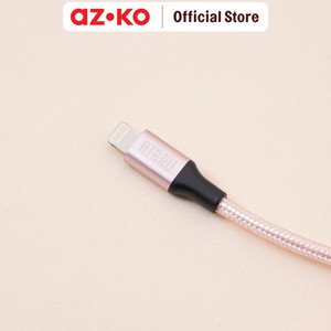 AZKO Ataru Kabel Charger Lightning Nylon Braided - Pink