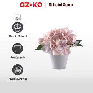 AZKO Arthome Bunga Artifisial Hydrangea Dengan Pot Pastel