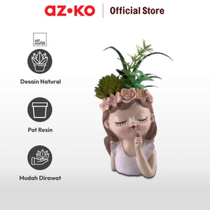 AZKO Arthome Tanaman Artifisial Sukulen Dengan Pot Cream